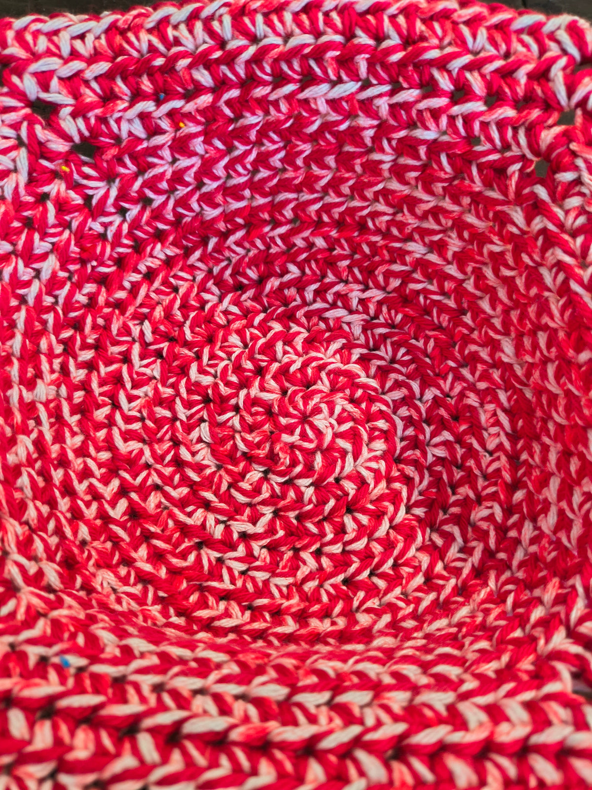 Handmade Crochet Microwave Bowl Cozy - Red & White 100% Cotton