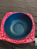 Handmade Crochet Microwave Bowl Cozy - Red & White 100% Cotton