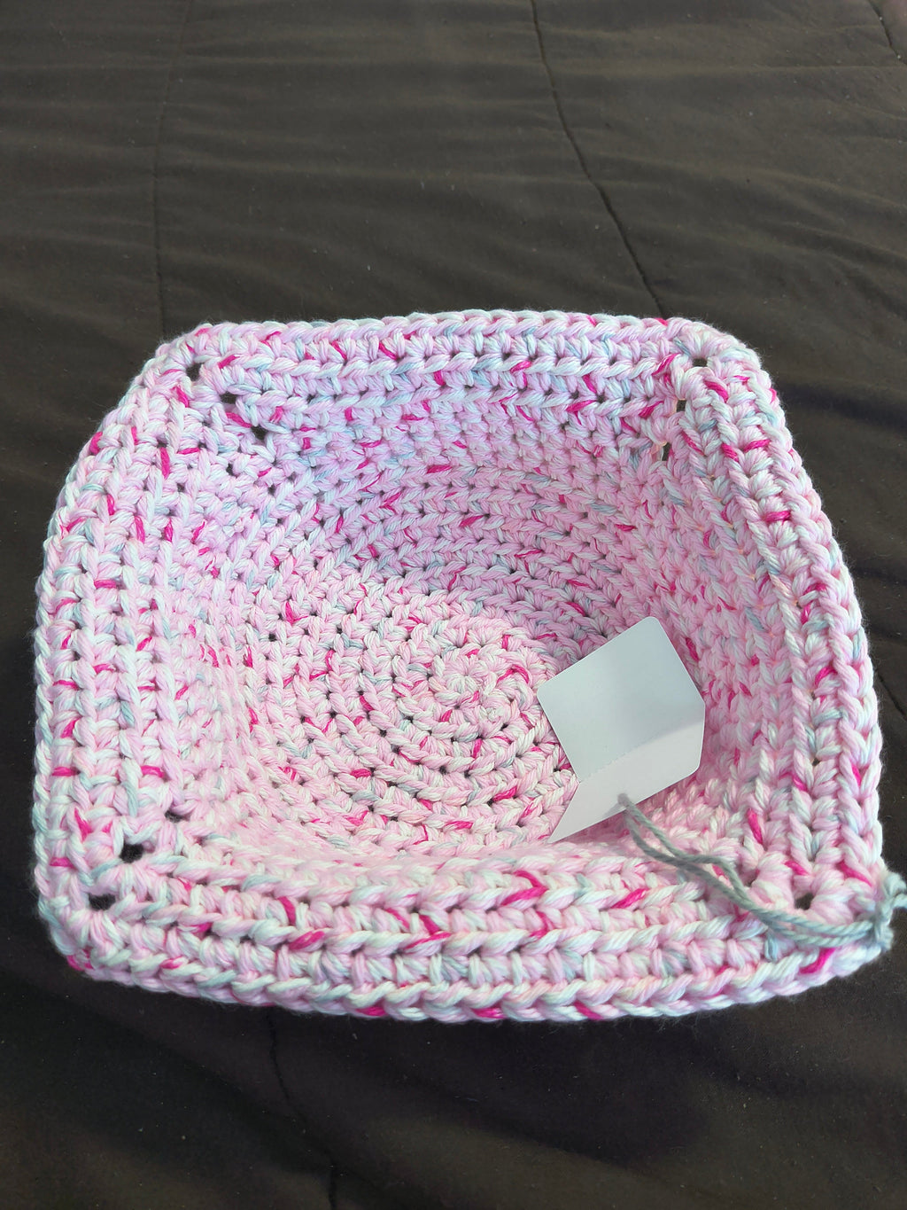 Handmade Crochet Bowl Cozy - Pink & White 100% Cotton, Hot & Cold