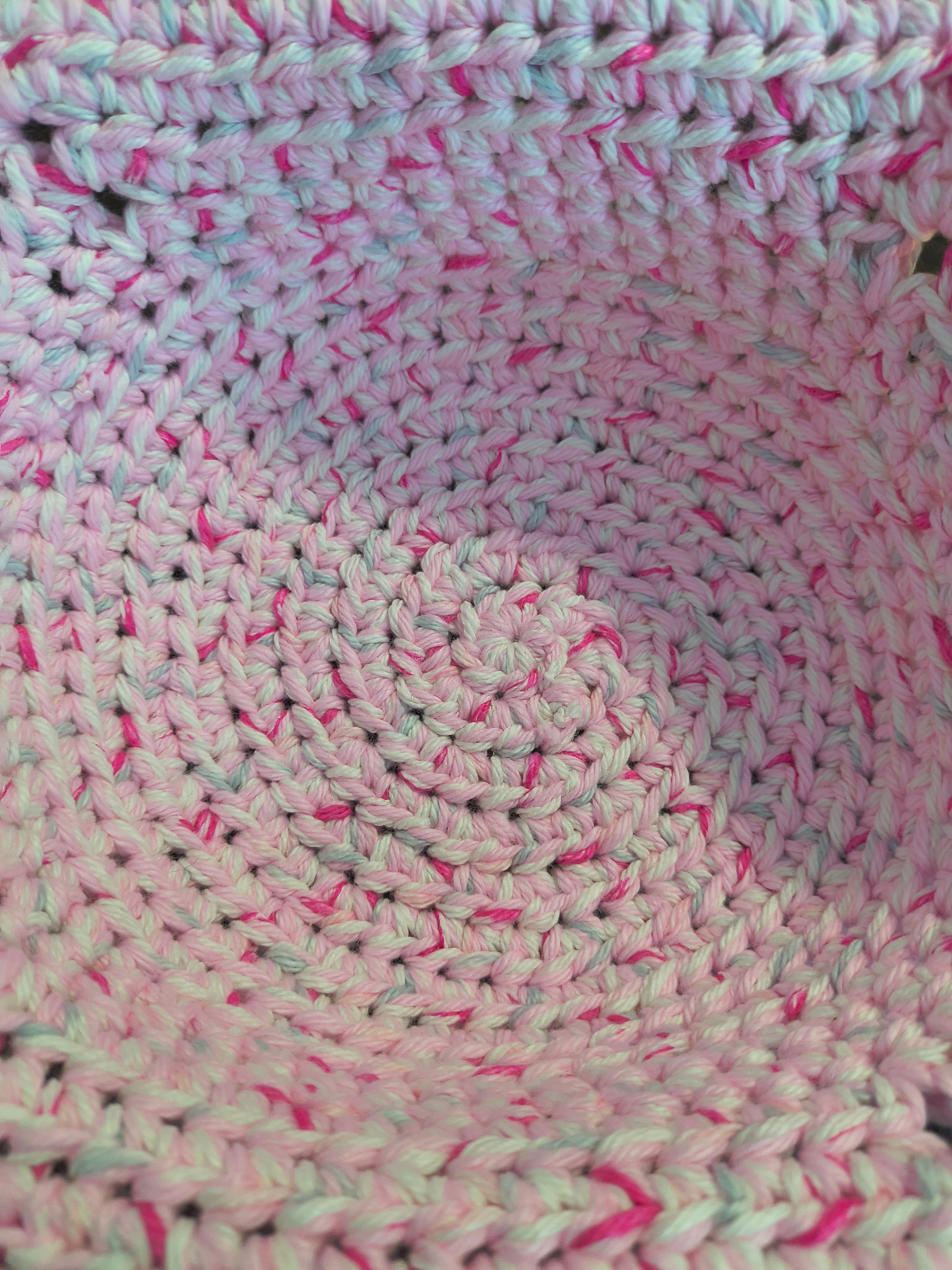 Handmade Crochet Bowl Cozy - Pink & White 100% Cotton, Hot & Cold