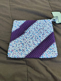 Handmade Crochet Pot Holder - Purple & Lavender 100% Cotton, approx. 6x6"