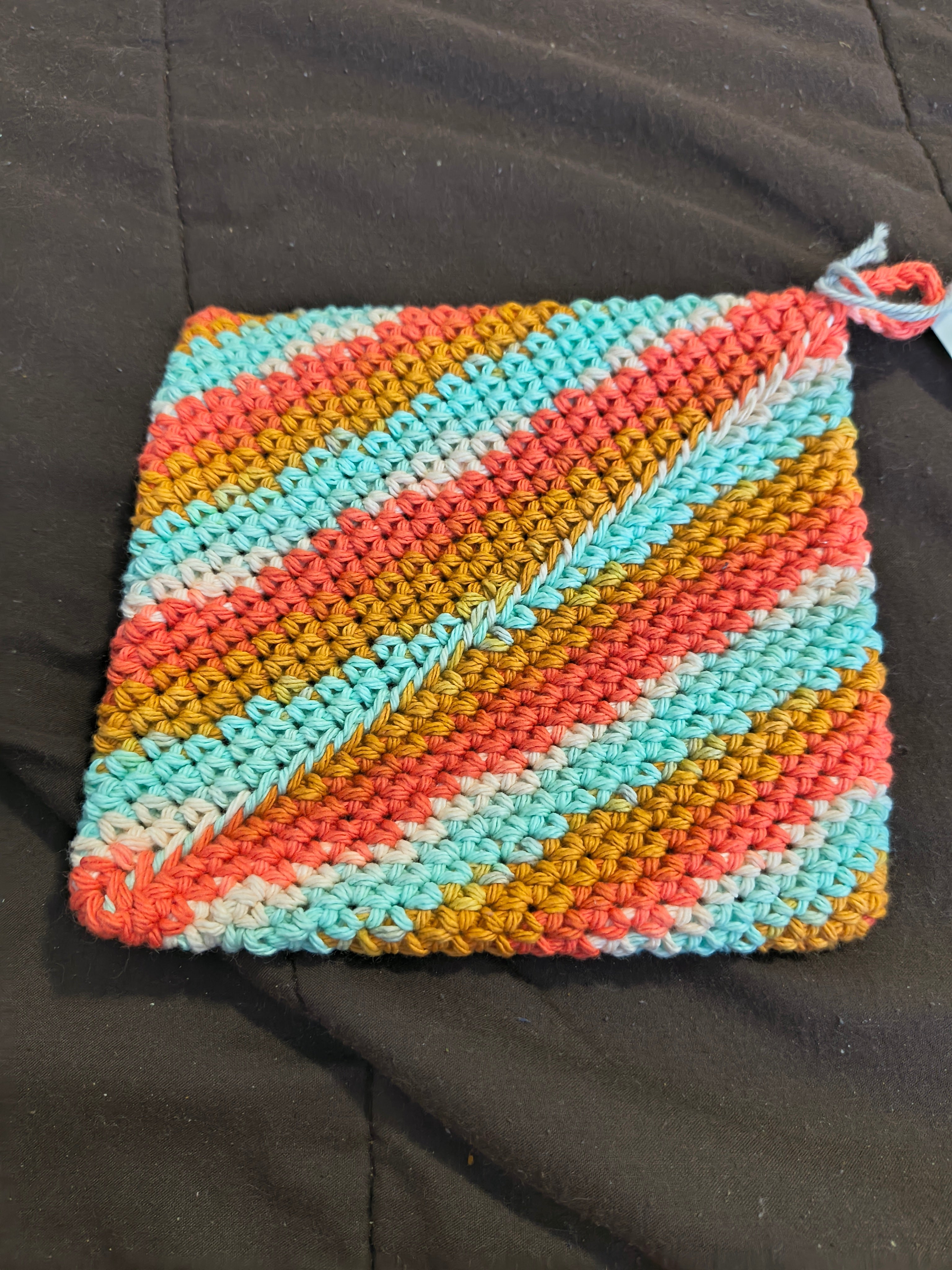 Handmade Boho Striped Cotton Pot Holder