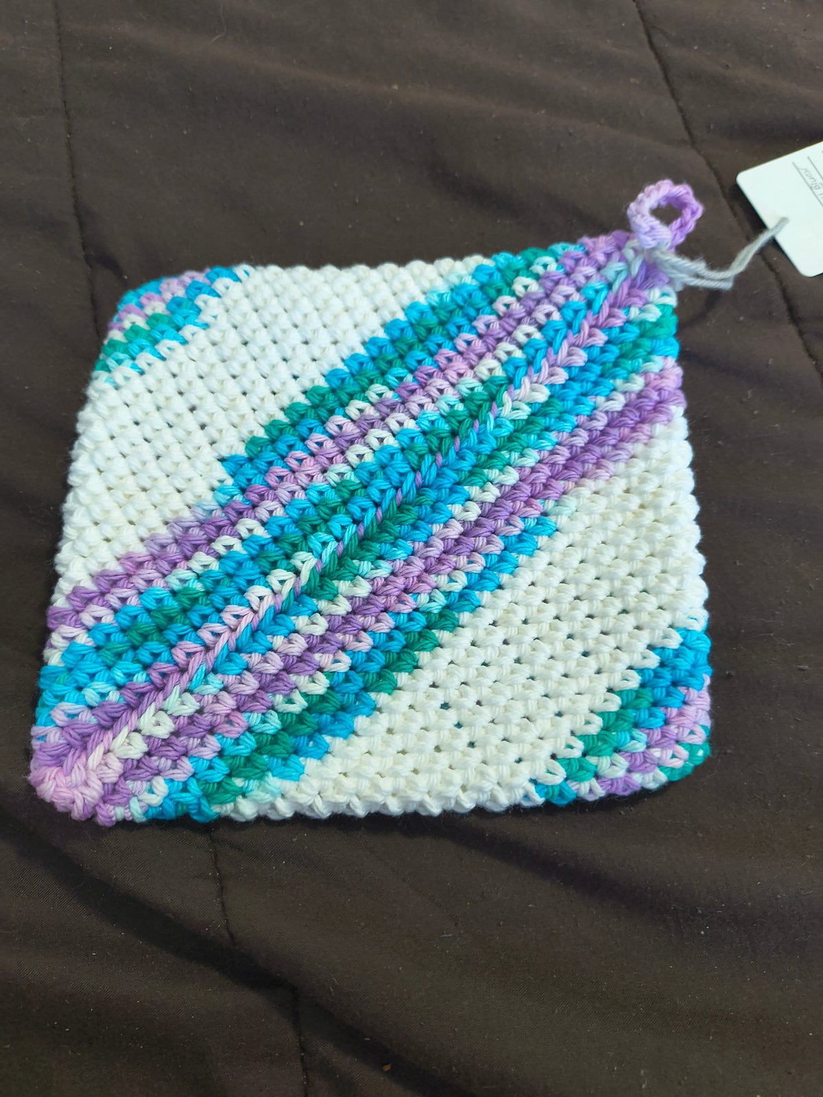 Handmade Purple & Teal Cotton Pot Holder