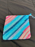 Handmade Aqua & Pink Cotton Pot Holder