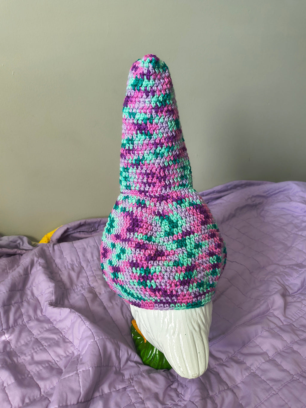 23" Handmade Crochet Porch Goose Hoodie - Pink Teal Purple Multicolor
