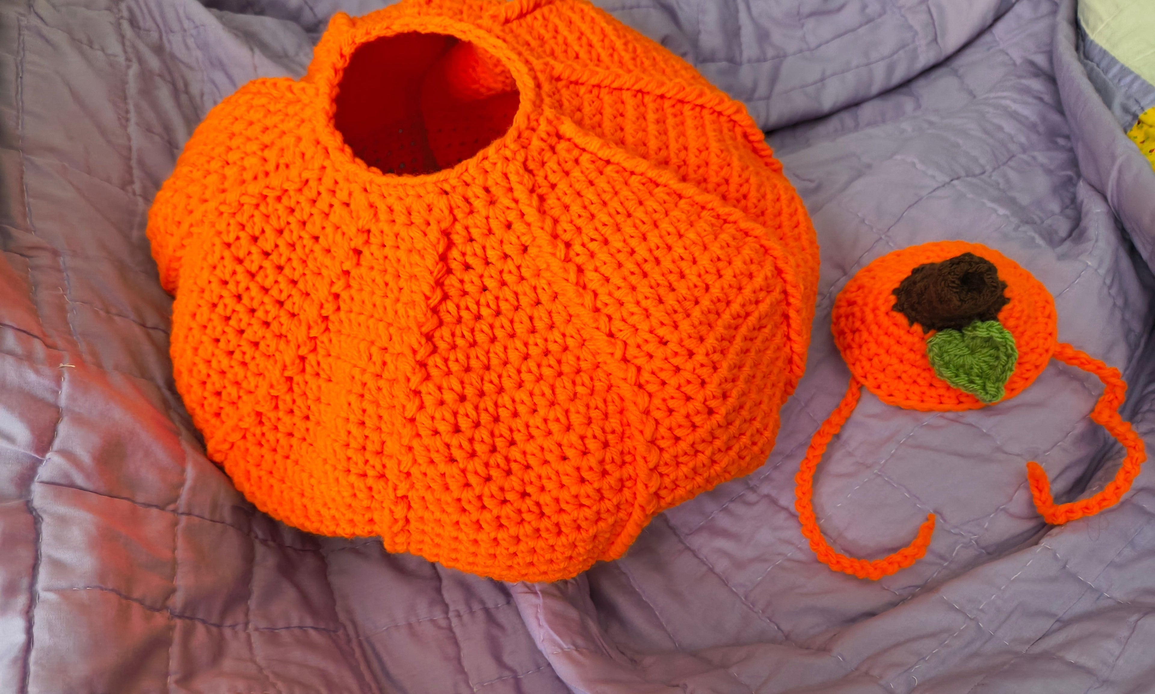 23" Handmade Crochet Porch Goose Pumpkin Costume Set