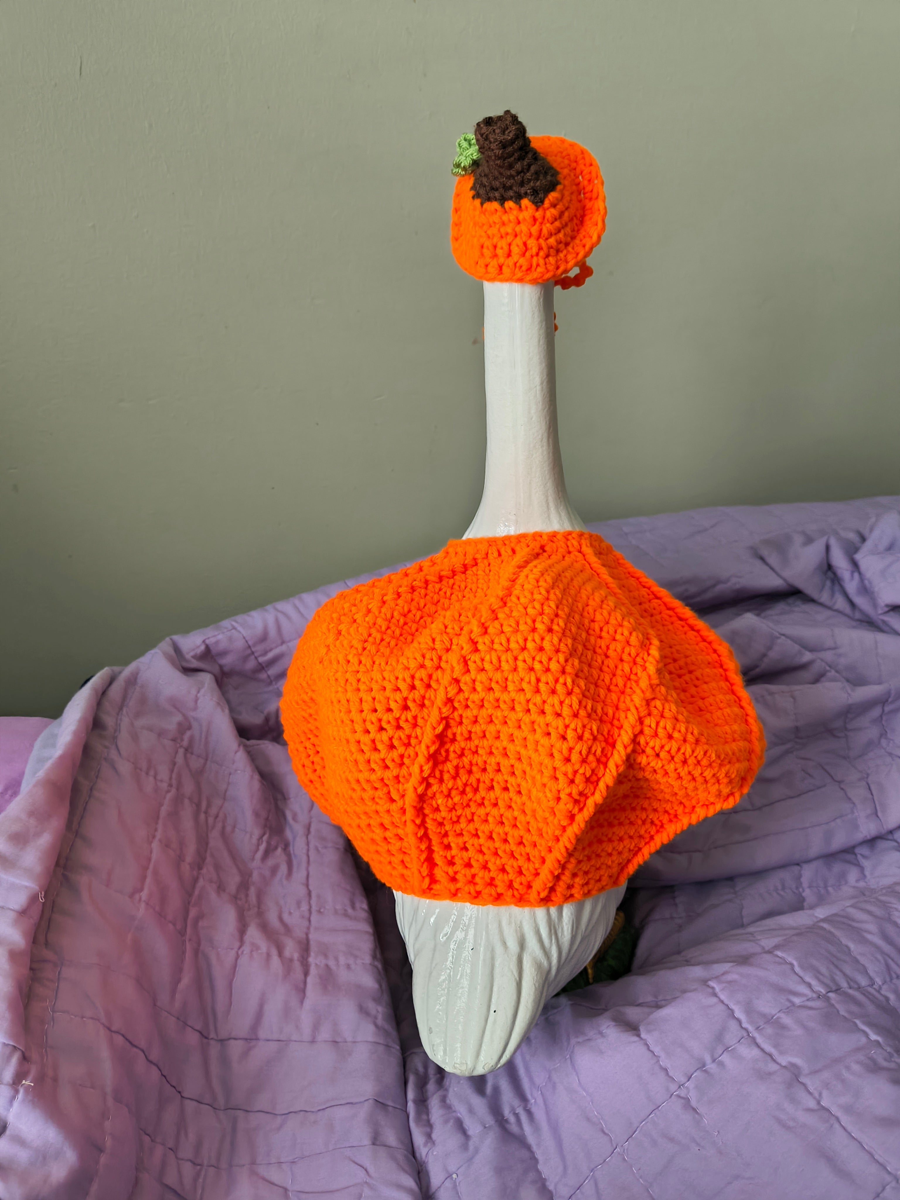 23" Handmade Crochet Porch Goose Pumpkin Costume Set