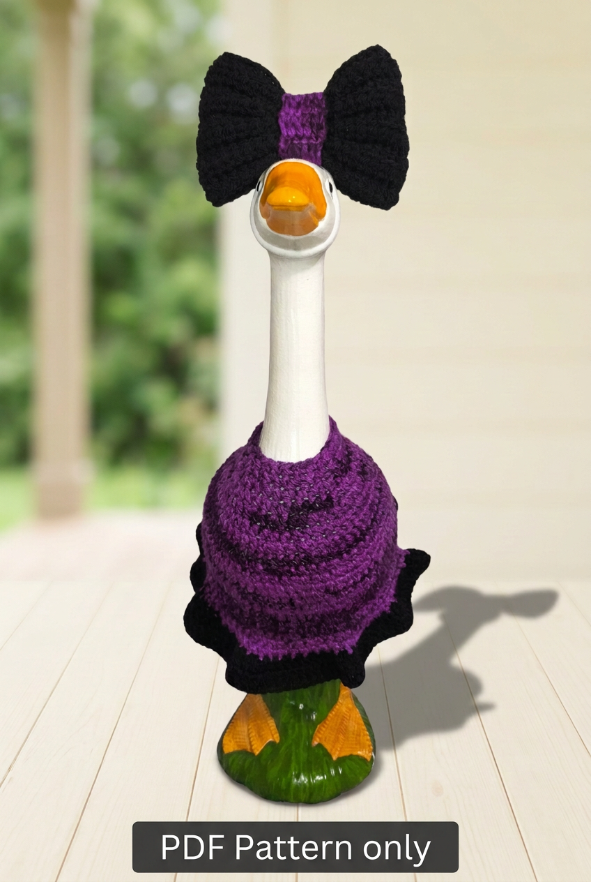 Purple and black goose dress labeled PDF Pattern only