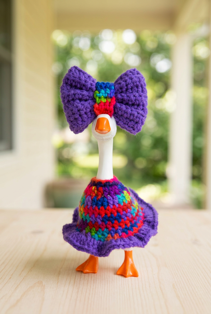 Rainbow and purple Everyday Fancy desk goose