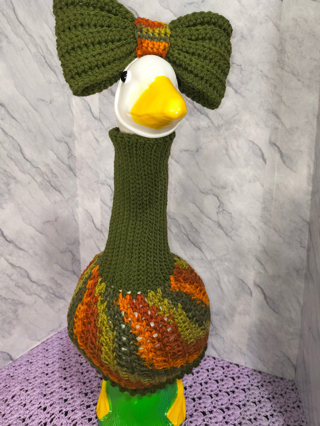 23" Porch Goose Turtleneck Sweater and Bow Set – Autumn Colors