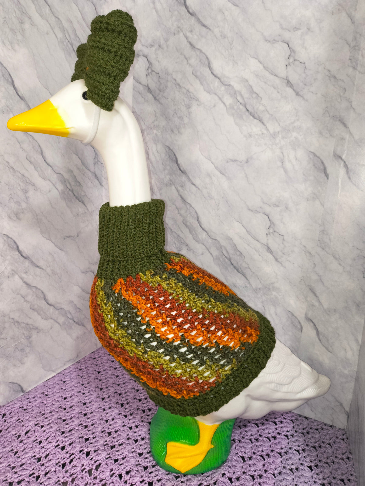 23" Porch Goose Turtleneck Sweater and Bow Set – Autumn Colors