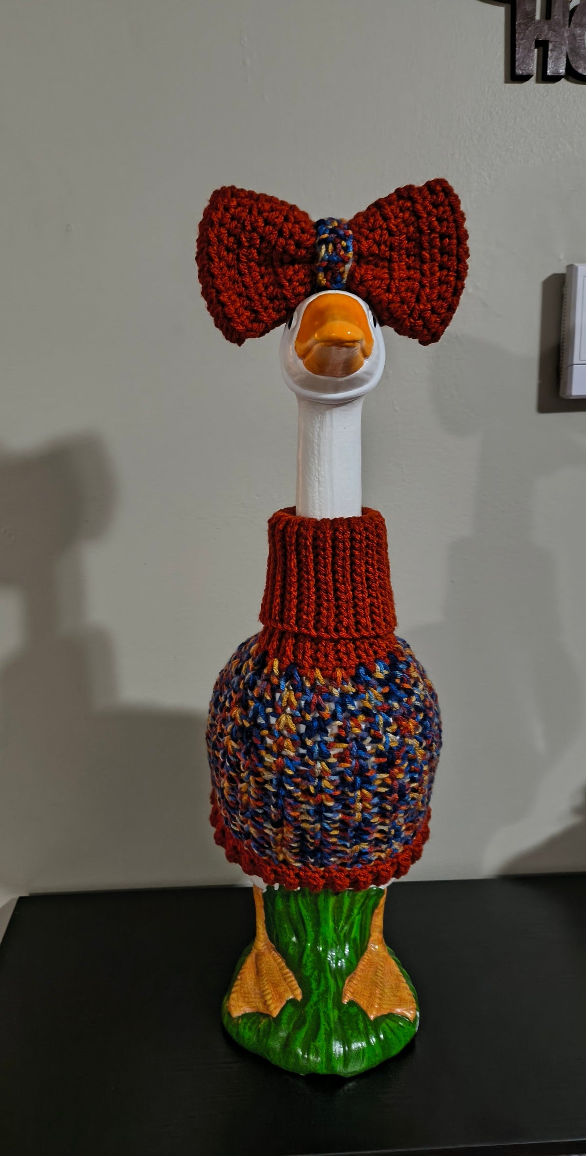 19.6-21" Porch Goose Turtleneck Sweater and Bow/Bowtie Set