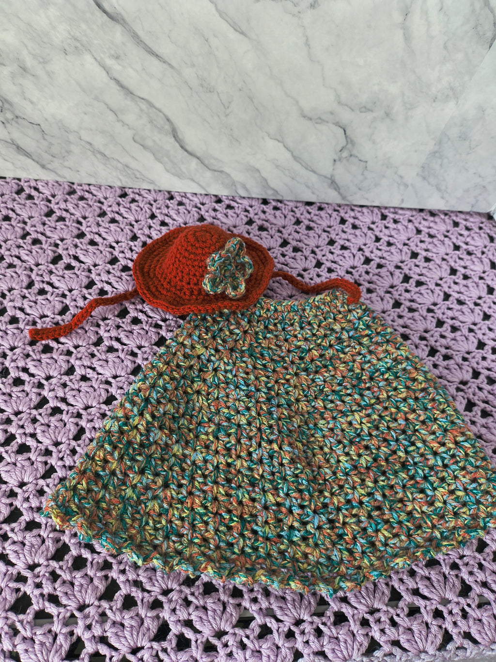 19.6-21" Porch Goose Dress and Sunhat Set
