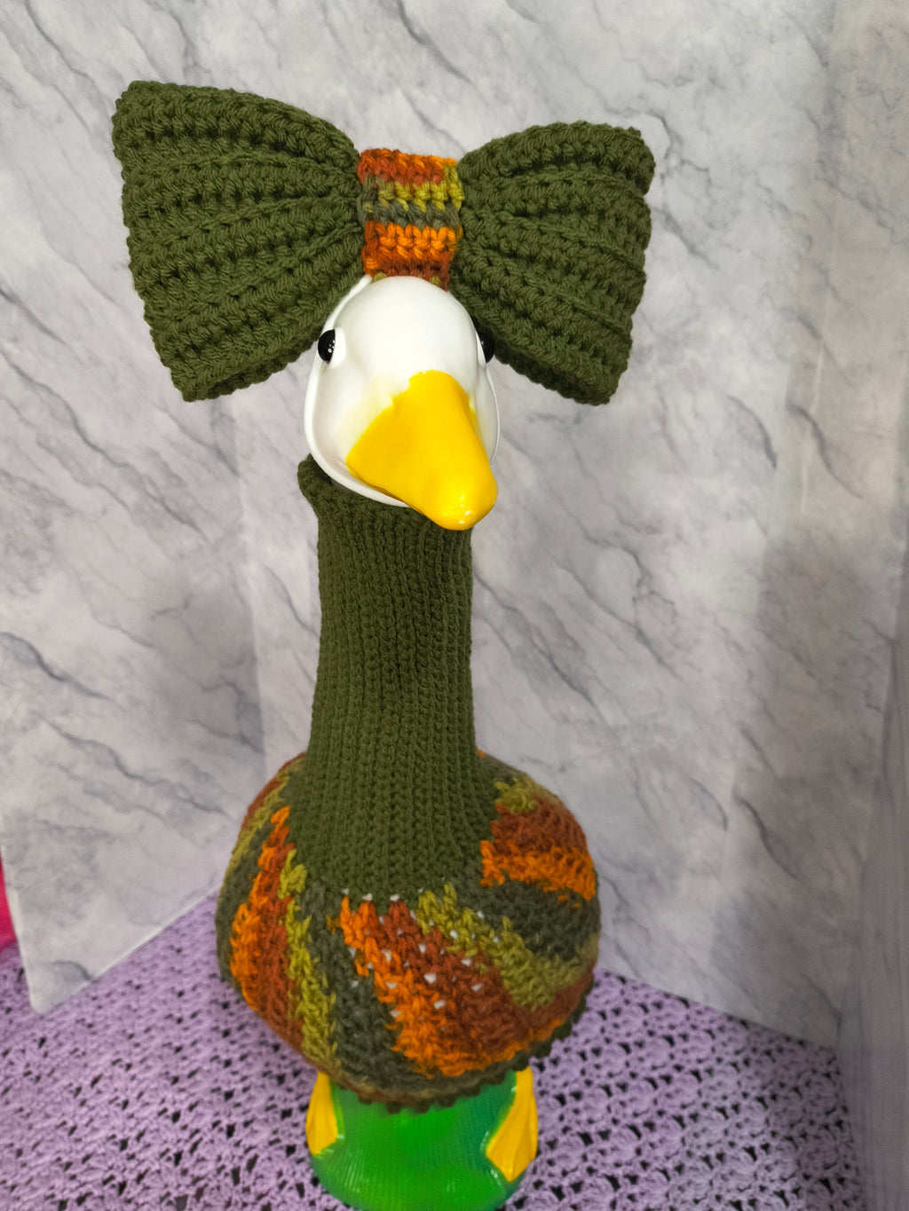 23" Porch Goose Turtleneck Sweater and Bow Set – Autumn Colors