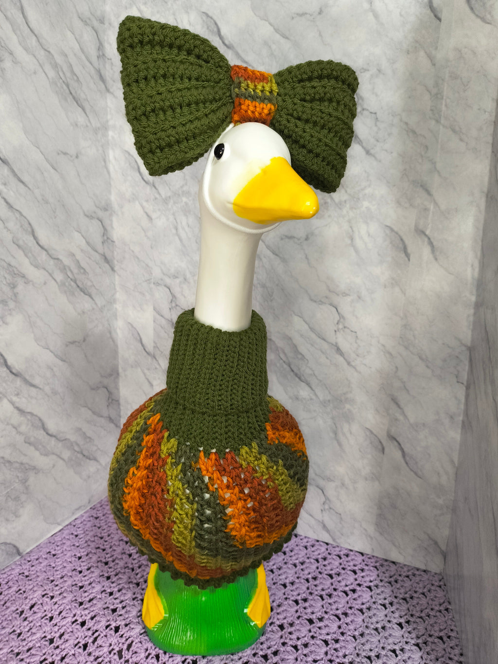 23" Porch Goose Turtleneck Sweater and Bow Set – Autumn Colors