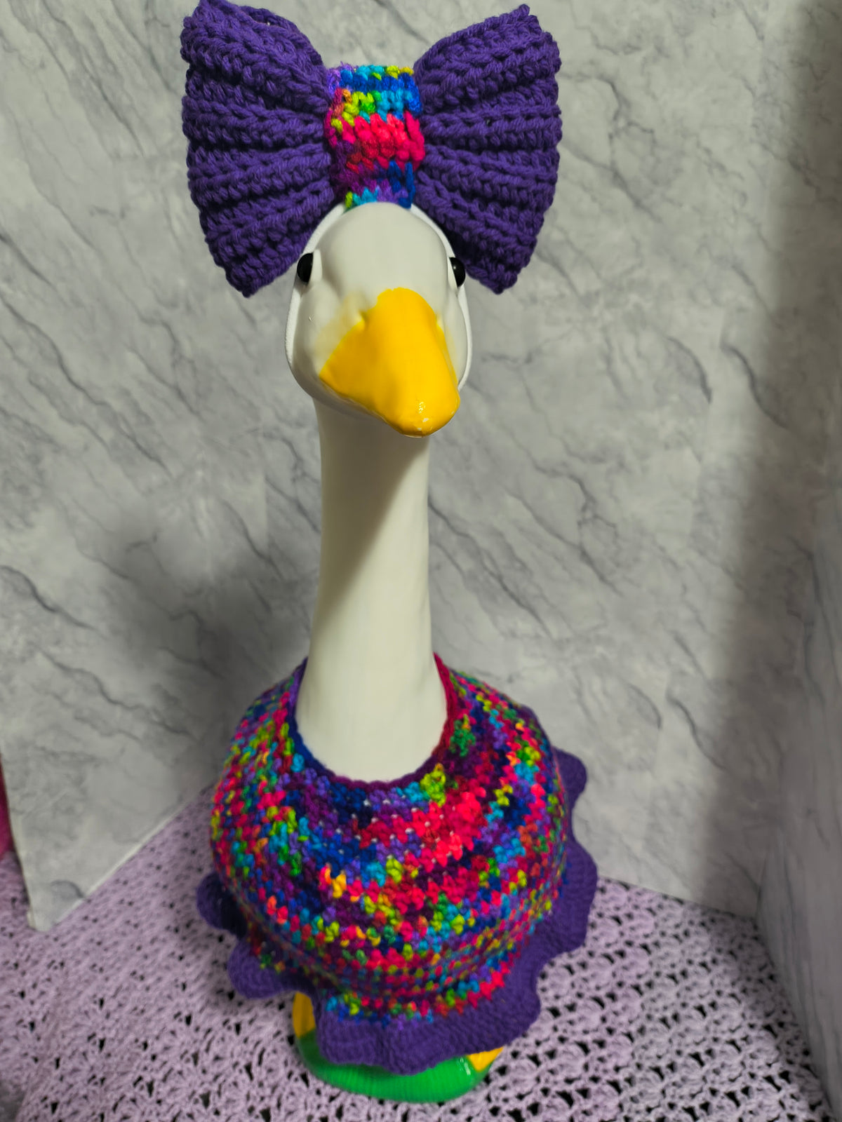23" Porch Goose Everyday Fancy Dress and Bow Set