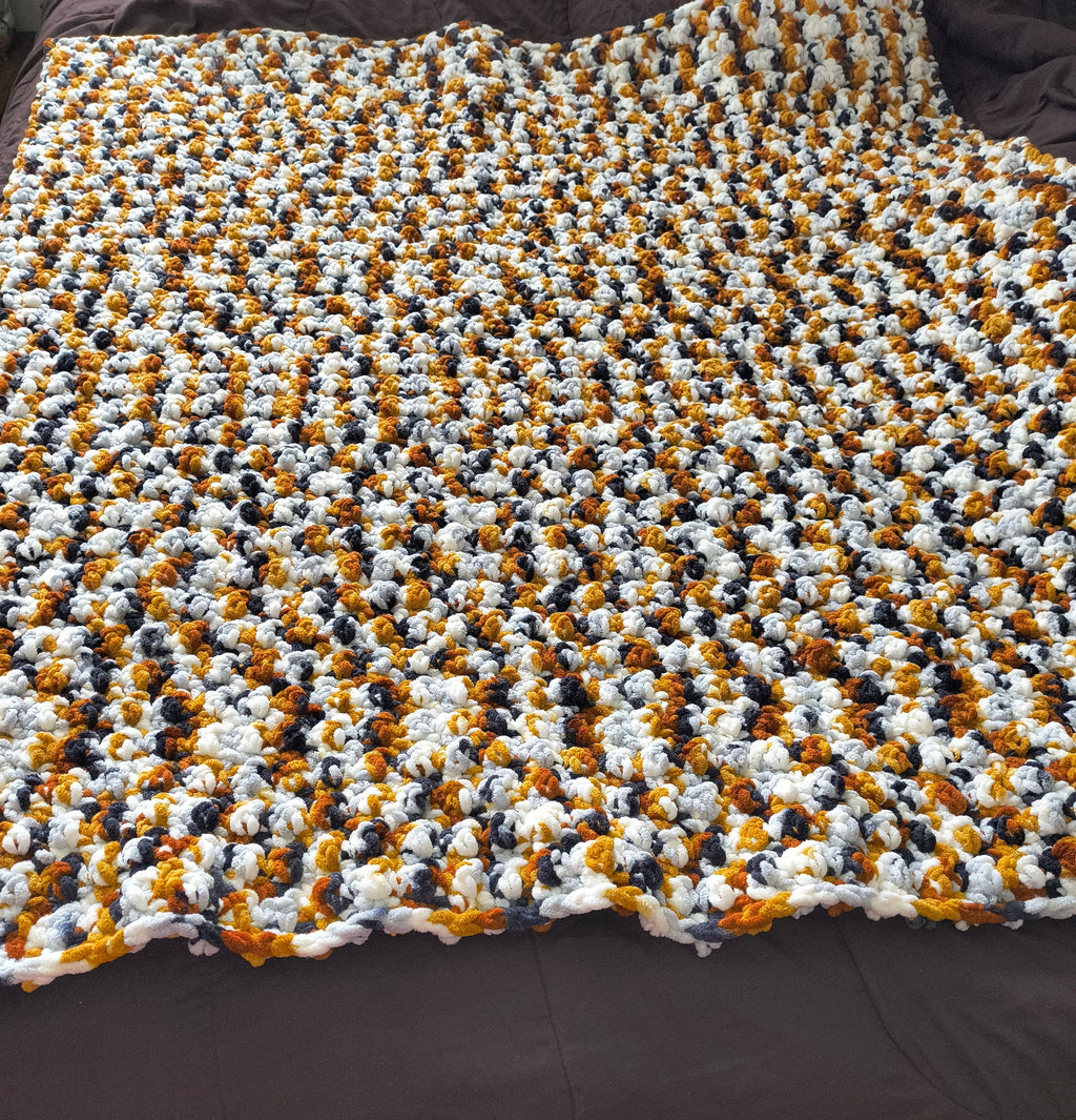Chenille Crochet Throw Blanket