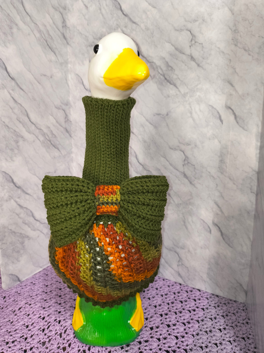 23" Porch Goose Turtleneck Sweater and Bow Set – Autumn Colors