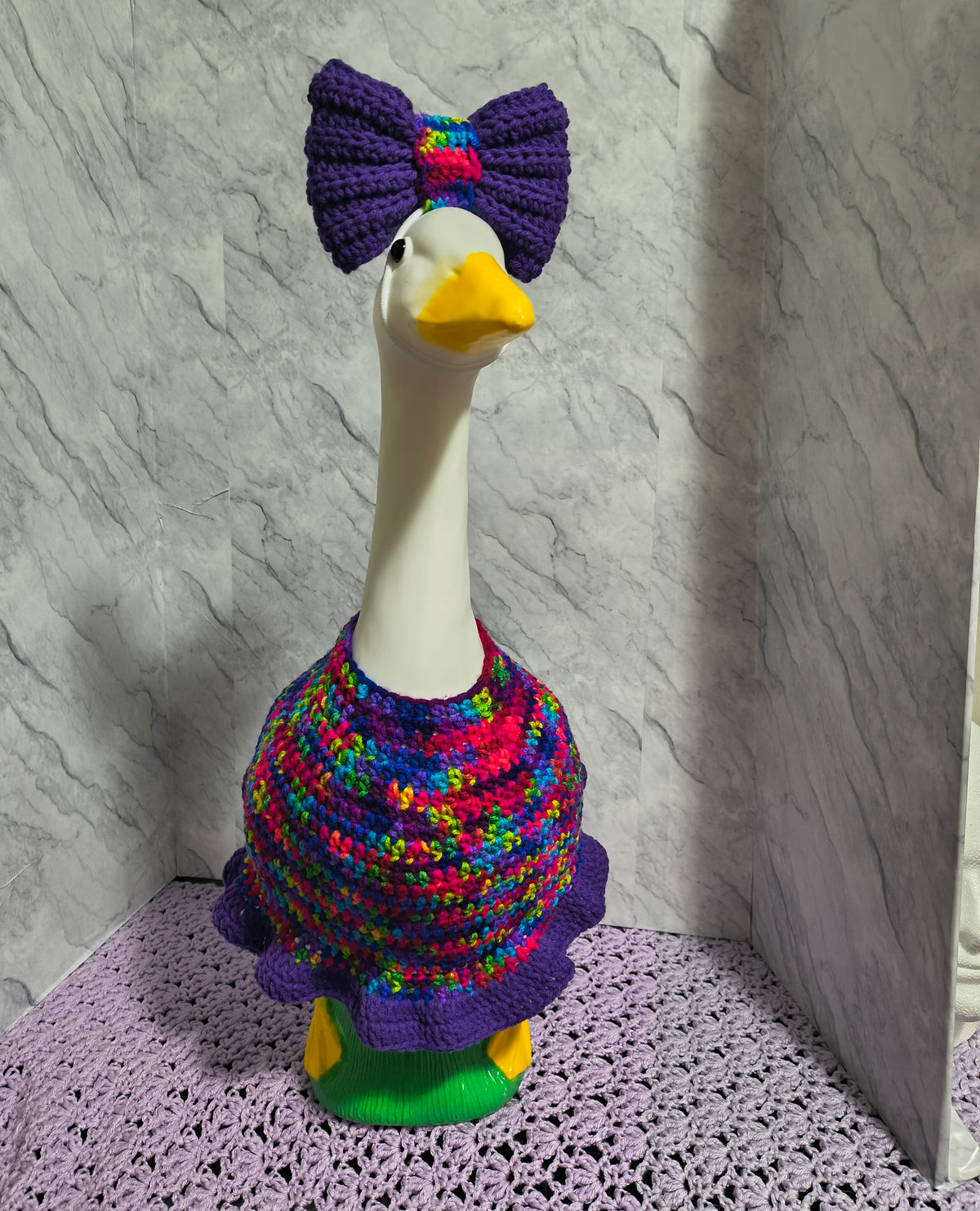 23" Porch Goose Everyday Fancy Dress and Bow Set