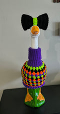 19.6-21" Porch Goose Halloween Granny Turtleneck Sweater & Bow Set