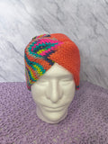 Twisted Knit Ear Warmer – Coral & Multicolor Stripes