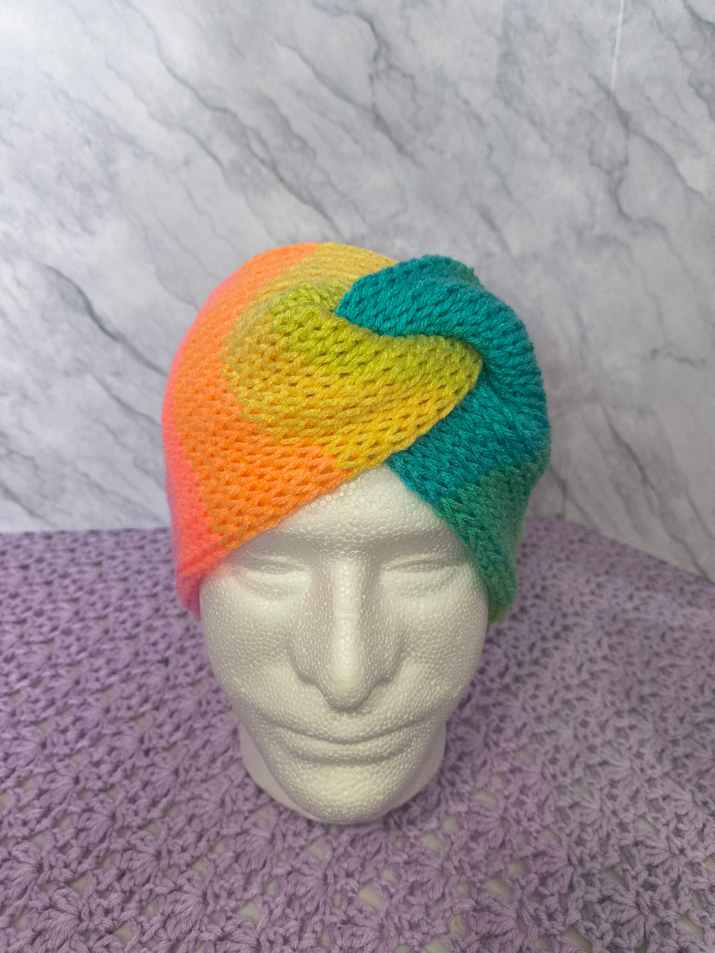 Twisted Knit Ear Warmer – Bright Multicolor