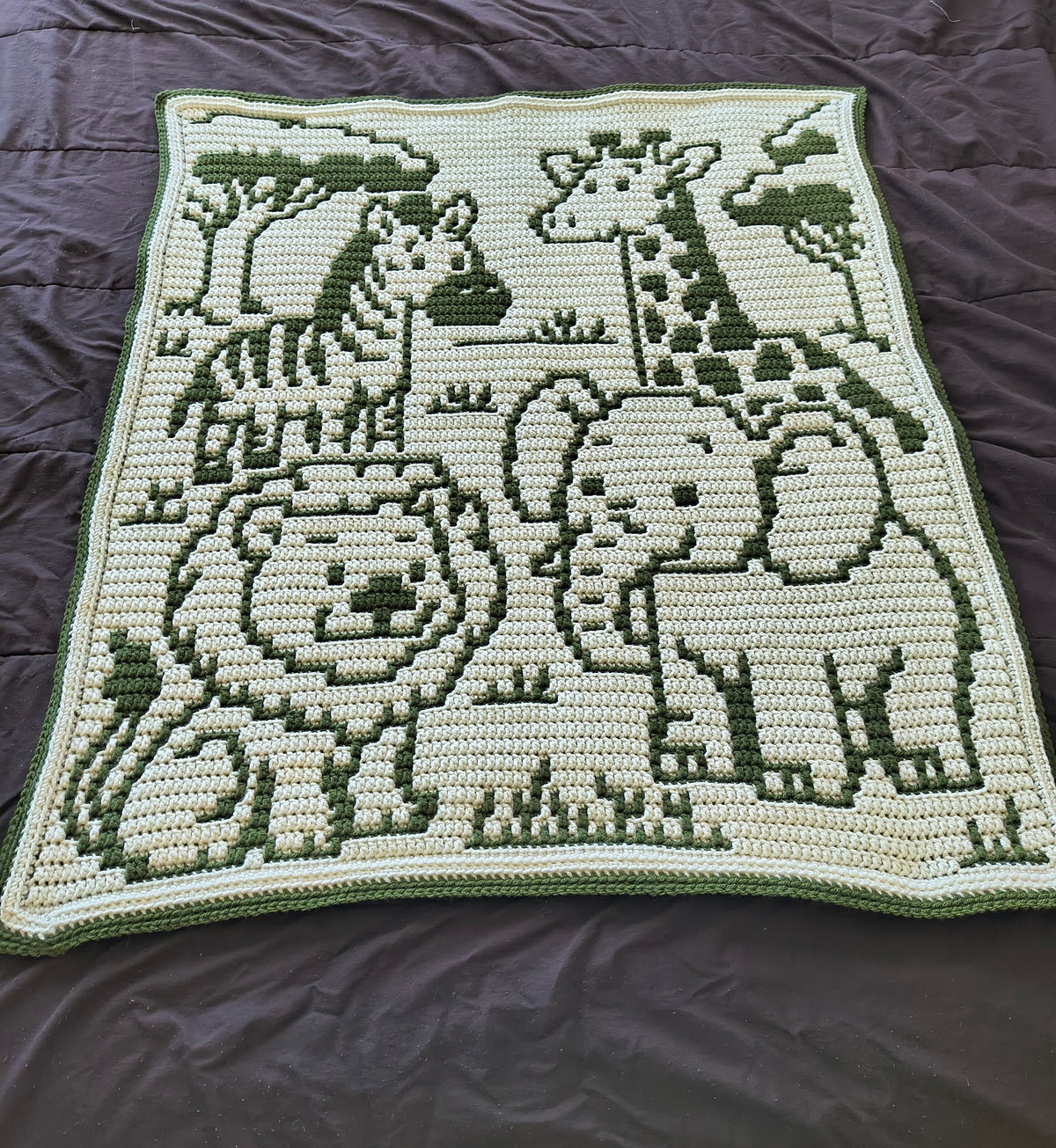 Handmade Crochet Animal Safari Baby Blanket