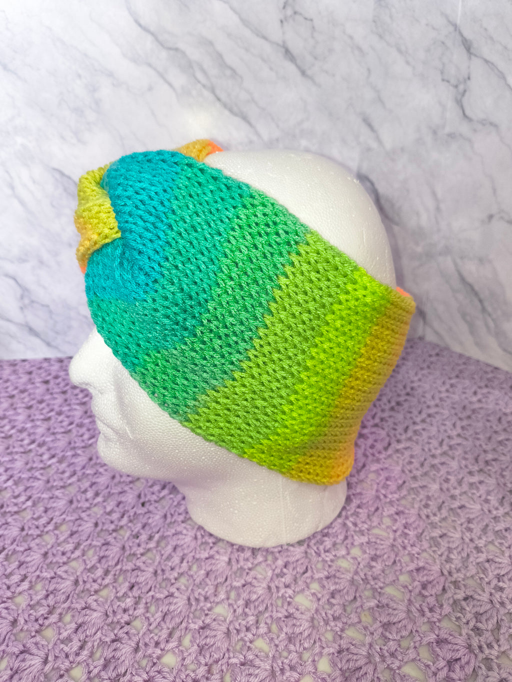 Twisted Knit Ear Warmer – Bright Multicolor