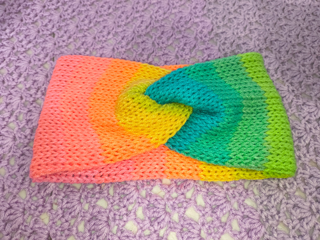 Twisted Knit Ear Warmer – Bright Multicolor