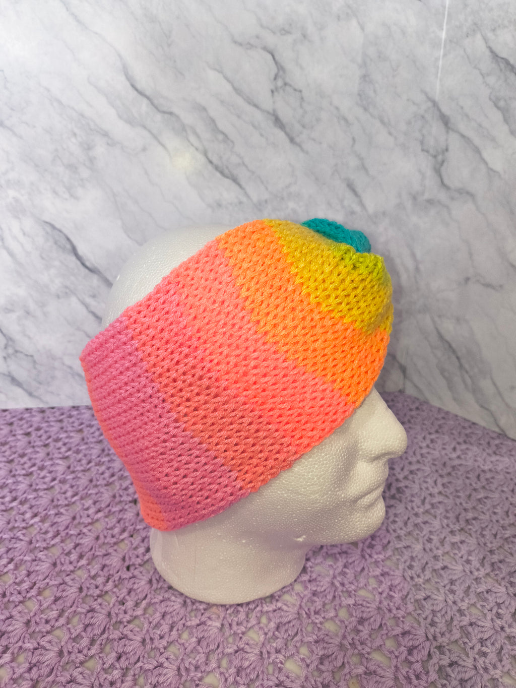 Twisted Knit Ear Warmer – Bright Multicolor
