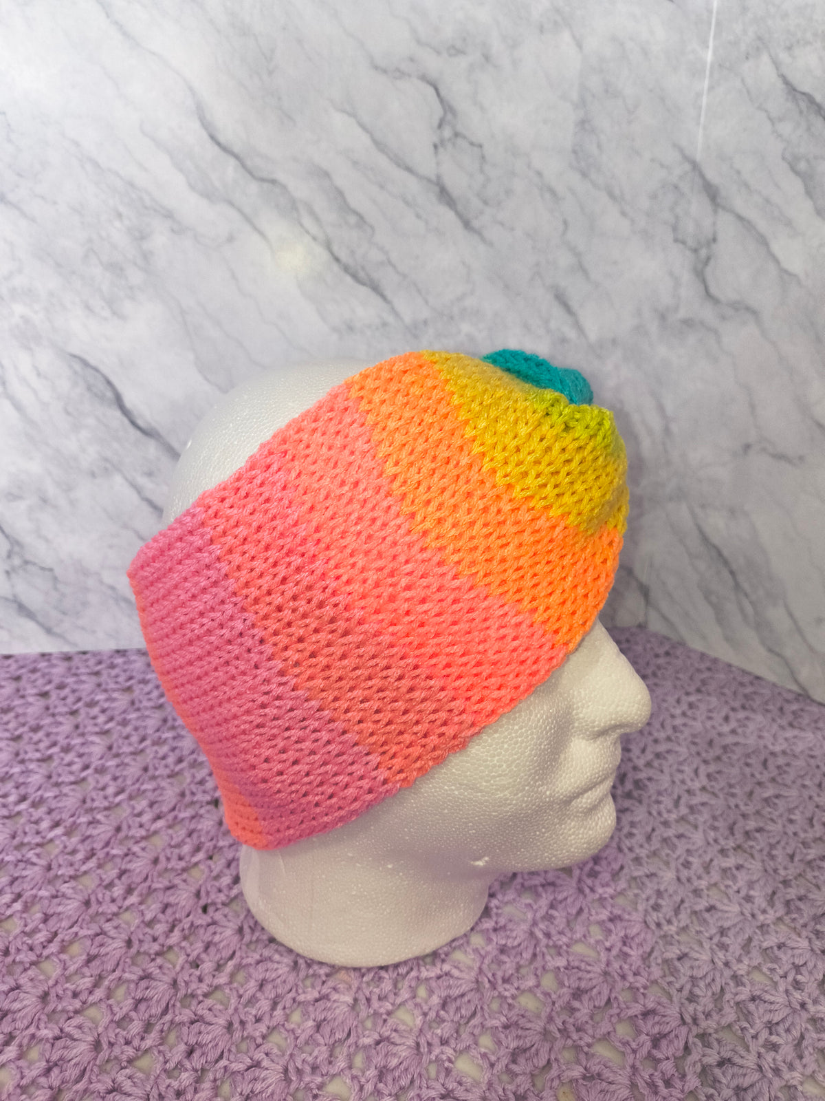 Twisted Knit Ear Warmer – Bright Multicolor
